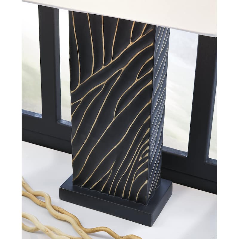 Signature Design by Ashley Bartlen Black/Gold Finish Table Lamp - 20.13" W x 11.25" D x 33.75" H