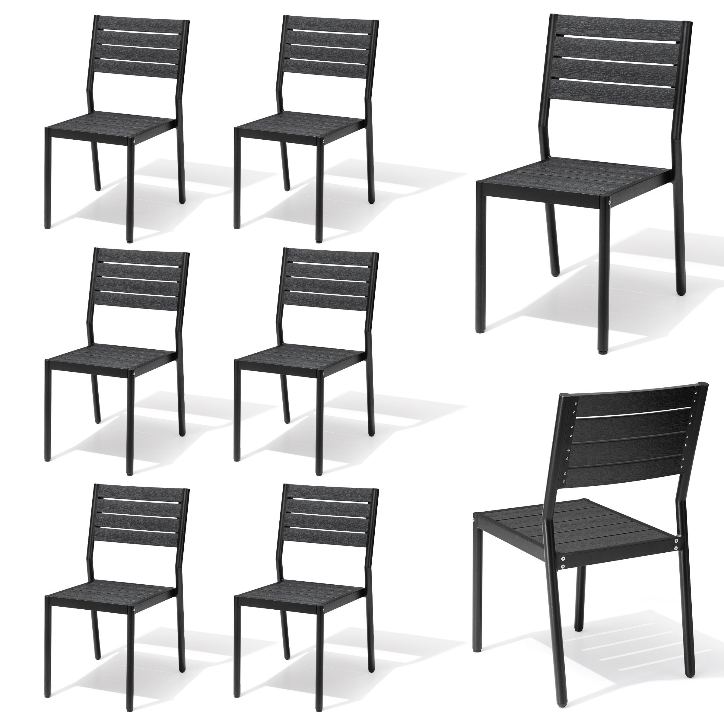 Outdoor Aluminum Dining Chairs Modern Stackable Chairs for Patio