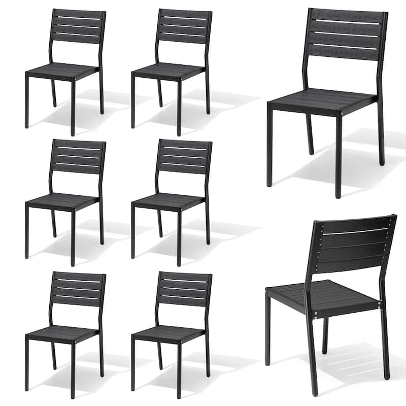 Outdoor Dining Chairs Modern Aluminum Stackable Armless Chairs for Patio