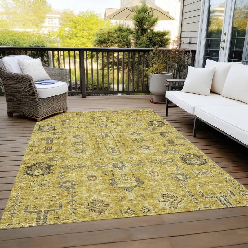 Machine Washable Indoor/ Outdoor Chantille Boho Rug