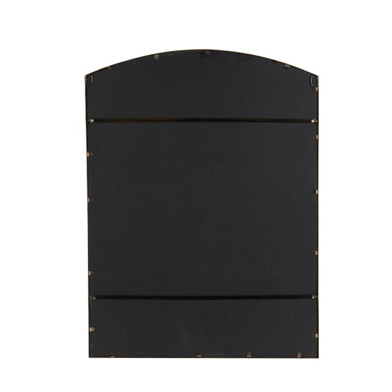 Metal Window Pane Inspired Room Wall Mirror with Arched Top - Roche River Decor - Black - 35"W, 48"H