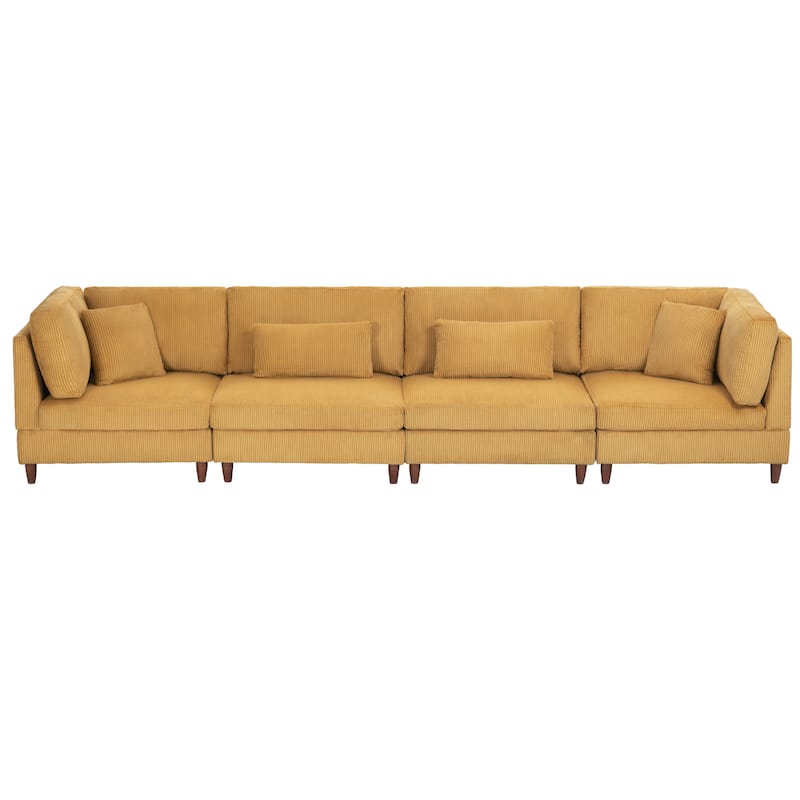 4-Piece Oversized Reversible Upholstered Sectional Modular Sofa