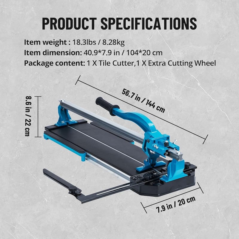 Manual Tile Cutter with Tungsten Carbide Cutting Wheel