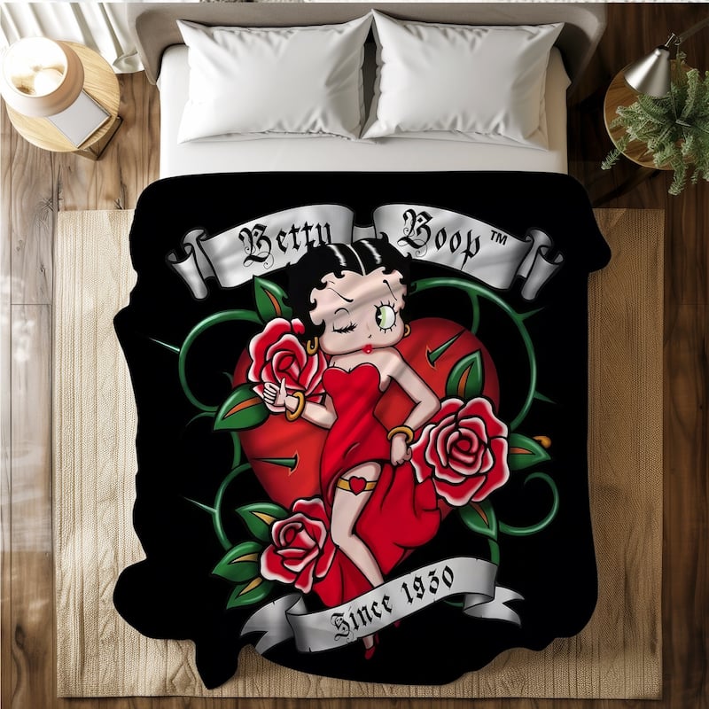 Betty Boop Super Soft Fleece Plush Throw Blanket for Couch Bed Sofa