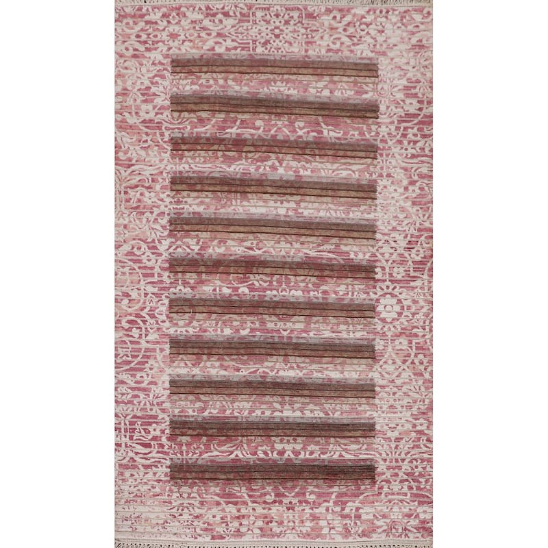 Abstract / Modern Accent Rug Handmade Oriental Wool Carpet - 2'8"x 4'8"