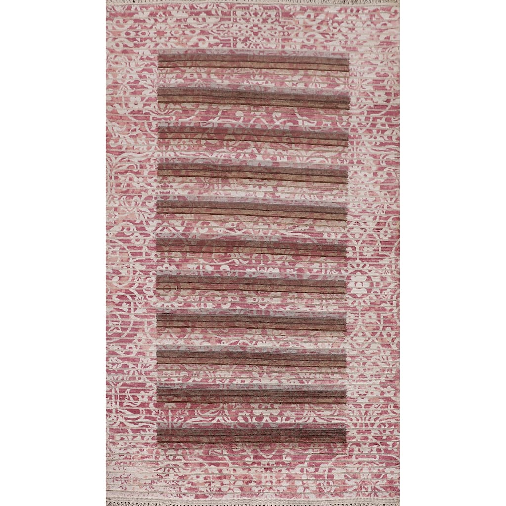 Abstract / Modern Accent Rug Handmade Oriental Wool Carpet - 2'8"x 4'8"