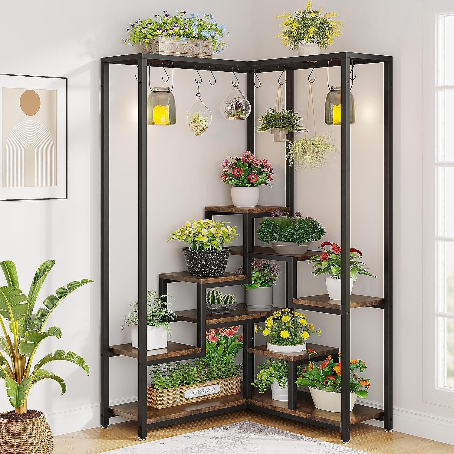 Tribesigns 4-Tier Plant Stand, Corner Plant Shelf Flower Pot Stands