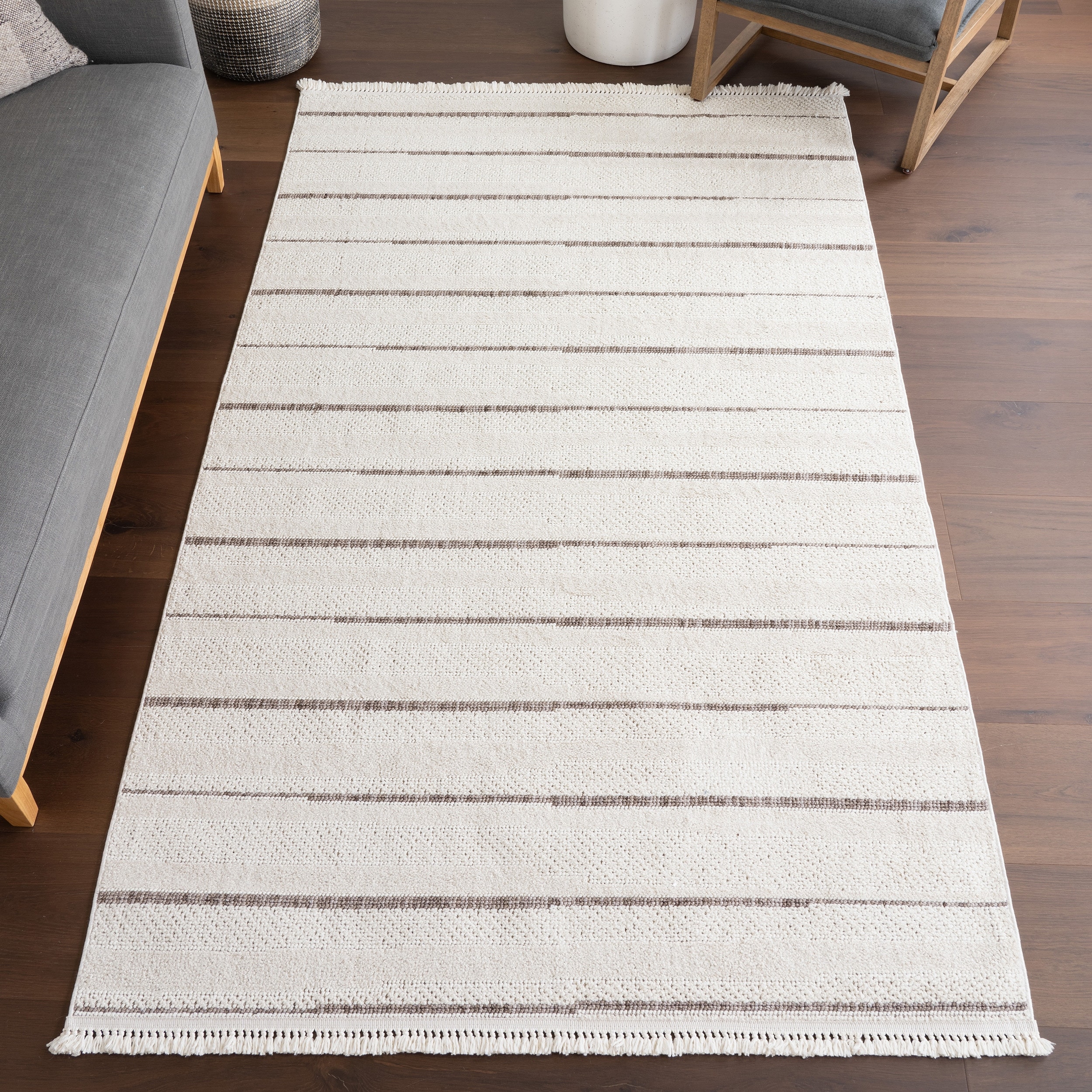 Nuloom Aloe Striped Tassels Area Rug
