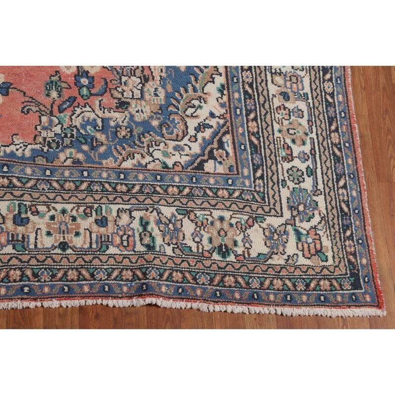 Vintage Hamedan Persian Vintage Area Rug Handmade Wool Carpet - 8'10"x 11'3"