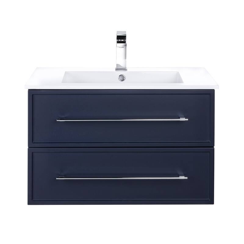 Milano Collection 30" Wall Mount Modern Shaker Bathroom Vanity with Sink and Drawers