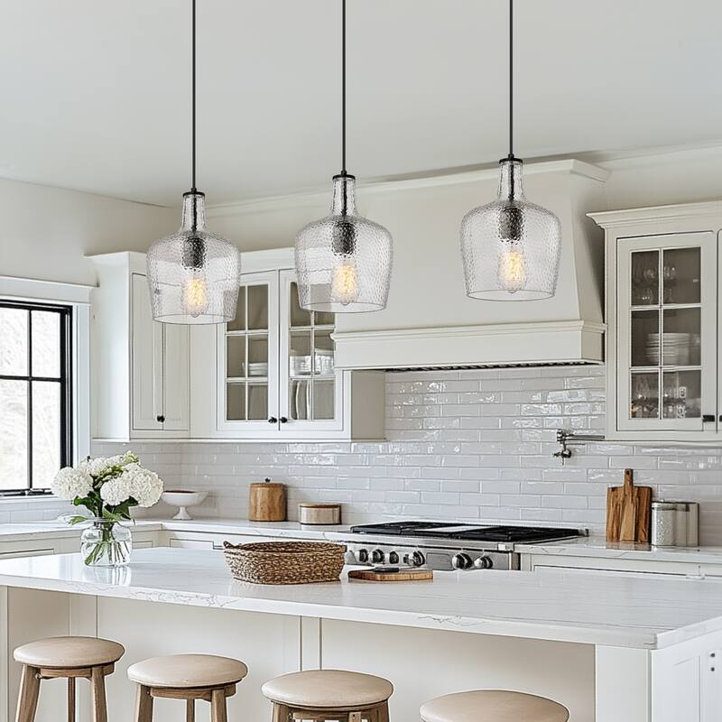 1-Light Hammered Glass Pendant Light