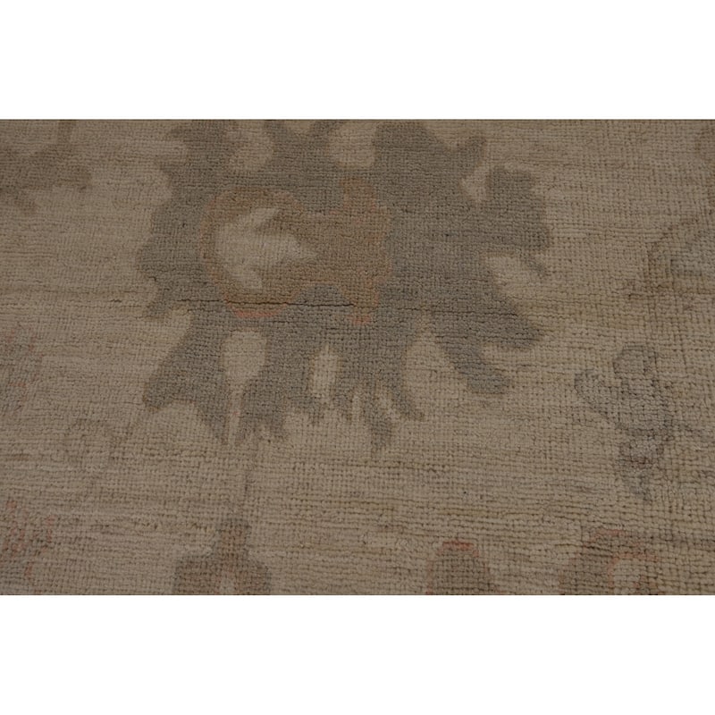 Earth Tone Vegetable Dye Oushak Area Rug Handmade Wool Carpet - 9'7"x 13'5"
