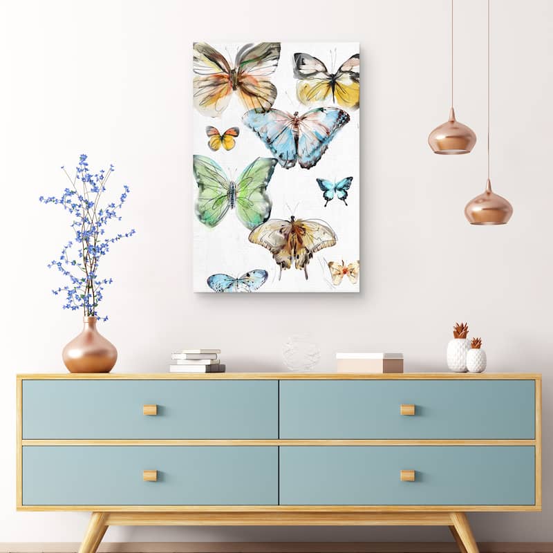Les Papillons 1 by Studio Arts Canvas Art Print