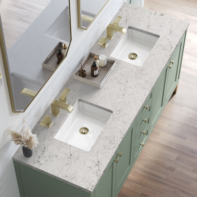 James Martin Vanities Chicago 72" Double Vanity, Smokey Celadon