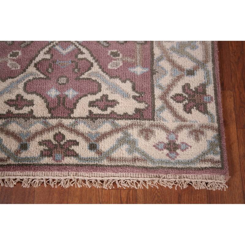 All-Over Floral Oushak Oriental Runner Rug Handmade Wool Carpet - 2'8"x 9'9"
