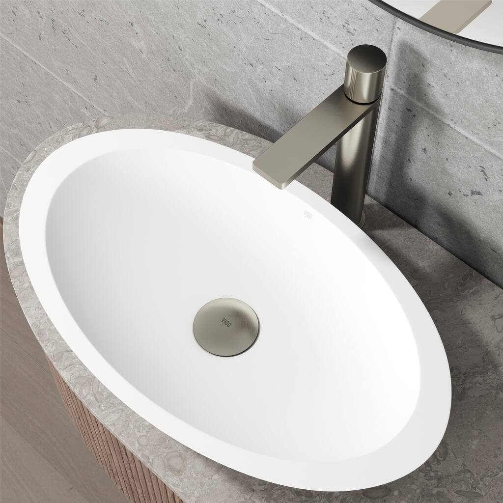 VIGO 1.75" W Vessel Bathroom Sink Pop-up Drain and Mounting Ring