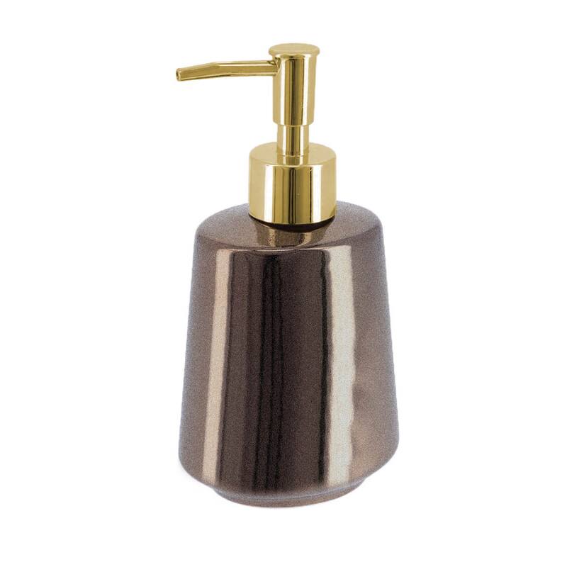 Bronze Porcelain Bathroom Accessory Set 4-Pieces Crackled Texture