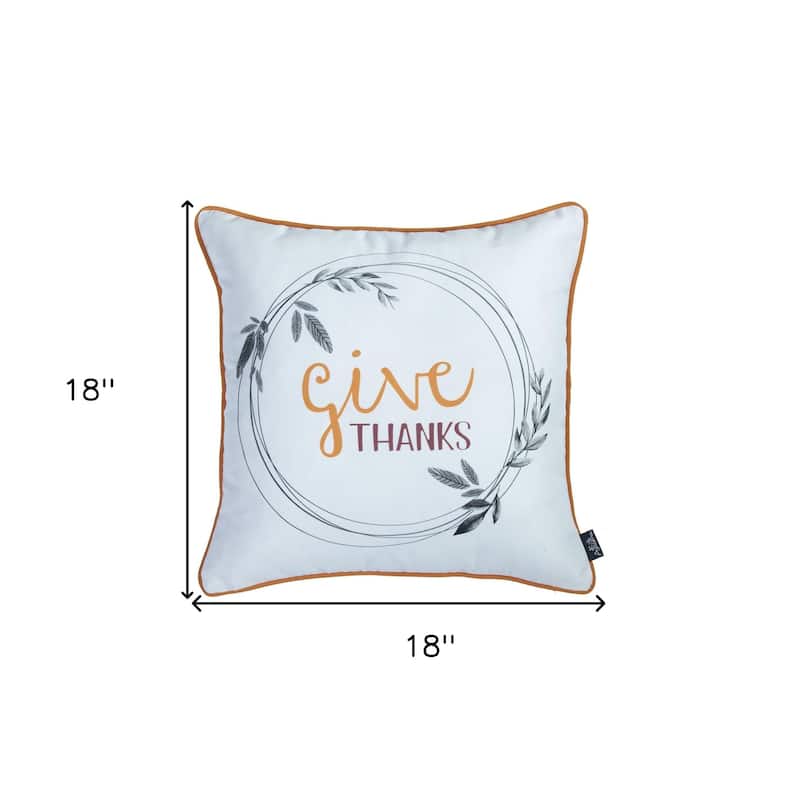 HomeRoots Set Of 4 18" Thanksgiving Pie Throw Pillow Cover In Muliticolor