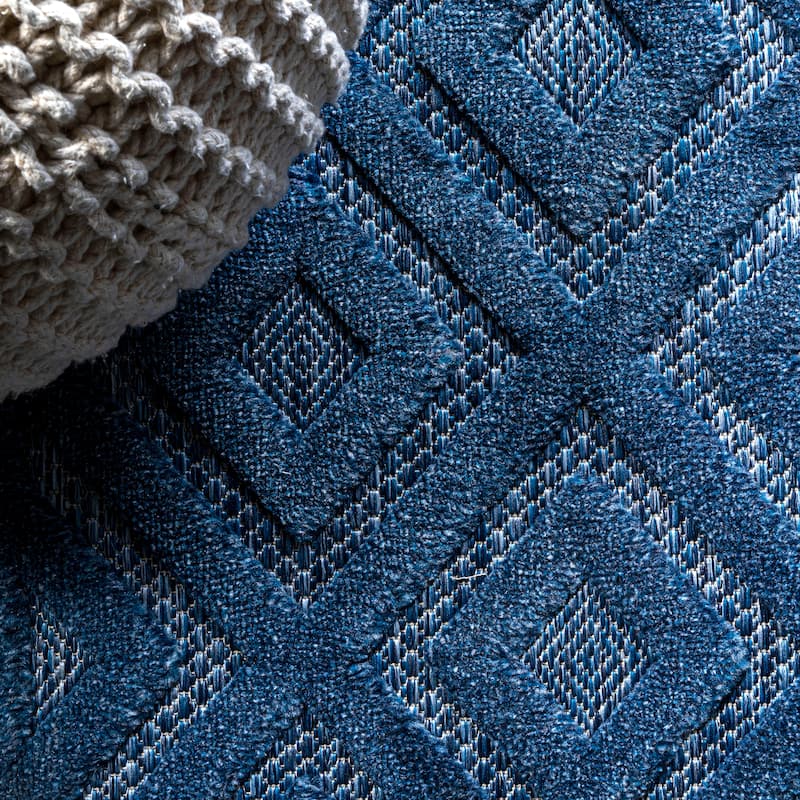 JONATHAN Y Ankara Neutral Diamond Trellis Indoor/Outdoor Area Rug