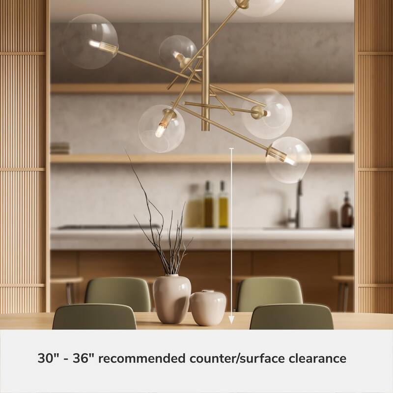 Hunter Farling 6-Light Chandelier - Entry, Dining Room, Living Room - Contemporary, Transitional - Adjustable