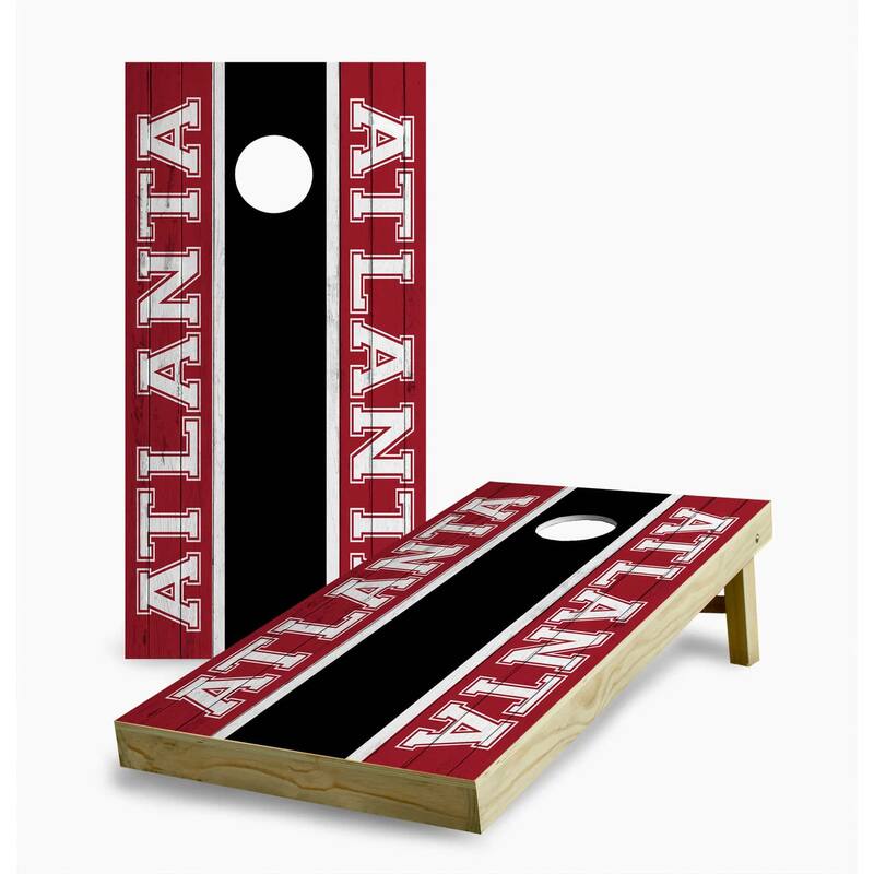 Atlanta Falcons Striped Cornhole Game (Choose Wraps or Boards) - 2x4 Boards (24" x 48") - NO Accessories