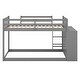 preview thumbnail 6 of 7, Pine Wood and MDF Twin-over-Twin Bunk Bed with Attached Cabinet and Shelves Storage - Space Saving and Modern Style