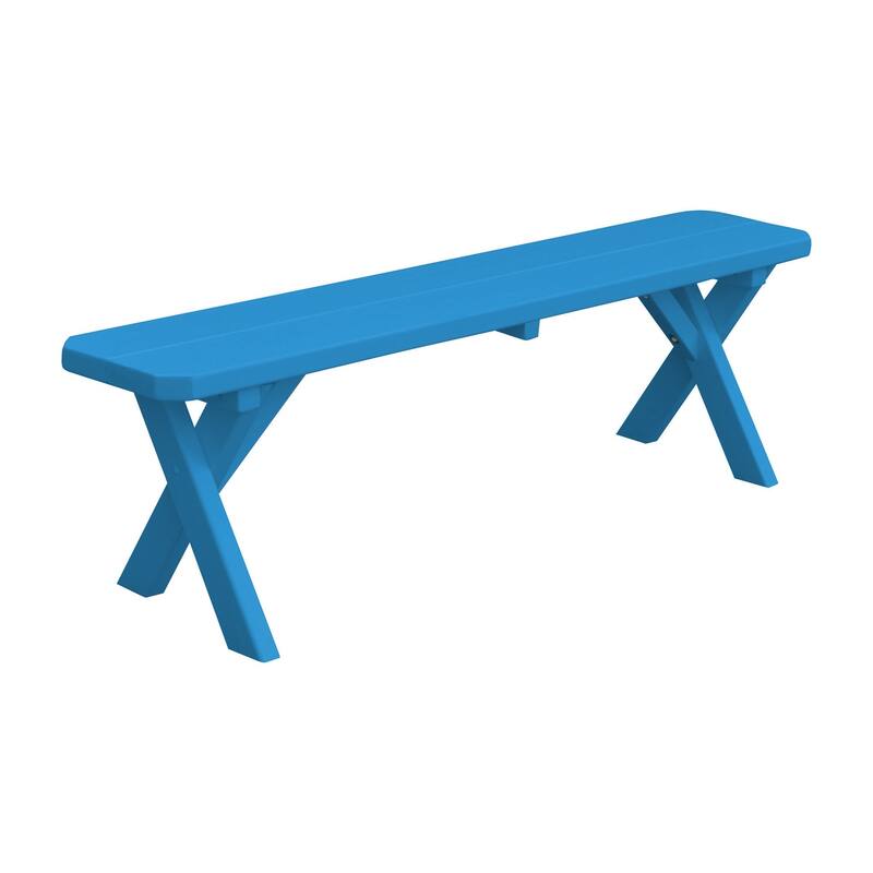 Pine 5' Crossleg Bench - Caribbean Blue