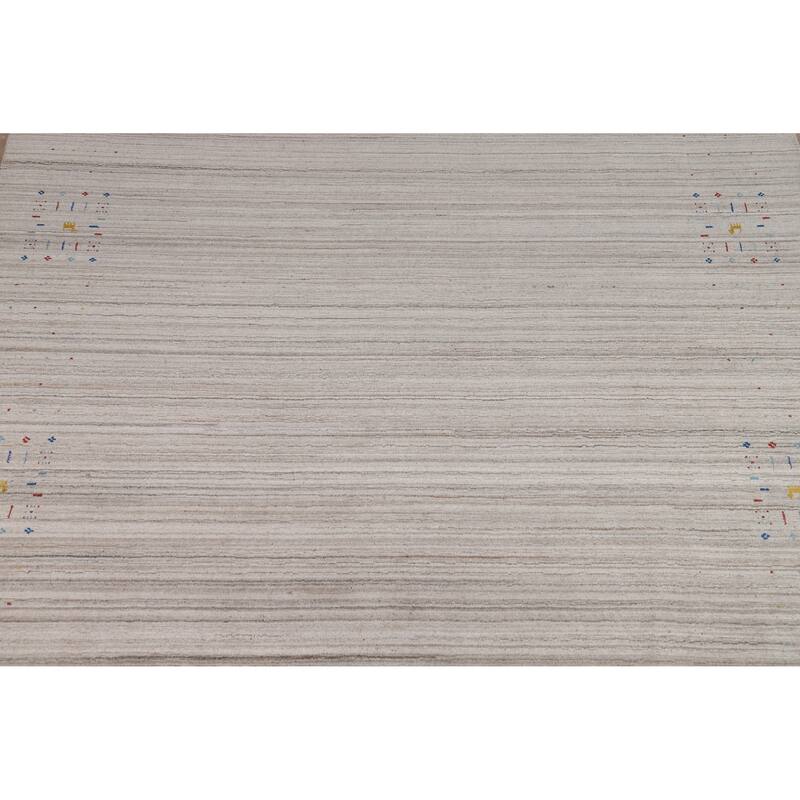 Little Animals Gabbeh Oriental Area Rug Hand-Knotted Wool Carpet - 8'0" x 9'8"