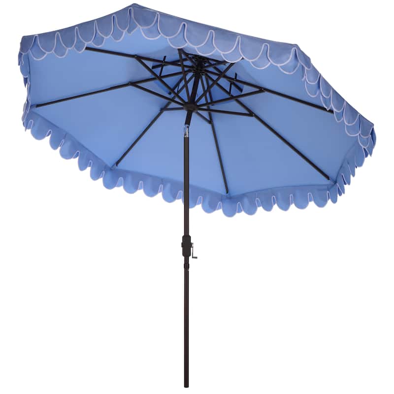 SAFAVIEH Outdoor Kjerstin Valance 9Ft Double Top Umbrella