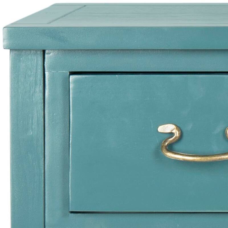 SAFAVIEH Cindy Teal 3-drawer Console Table - 39.4" x 14.2" x 31.7"