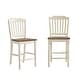 preview thumbnail 9 of 10, Brunico Two-Tone Counter Height Chairs (Set of 2) Antique White Slat Back