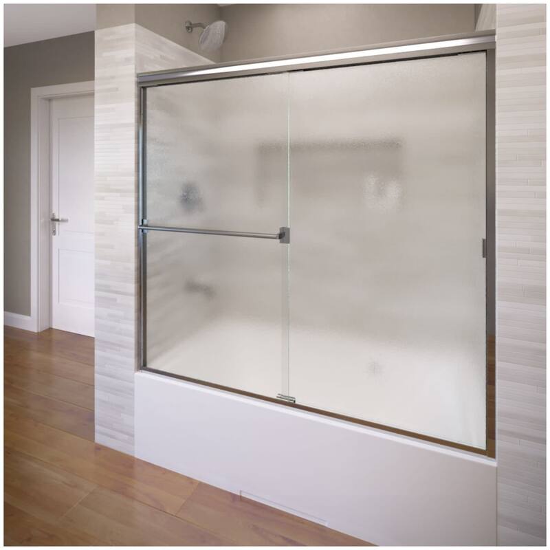 Basco Classic 57" High x 52" Wide Bypass Framed Tub Door with Obscured - Chrome