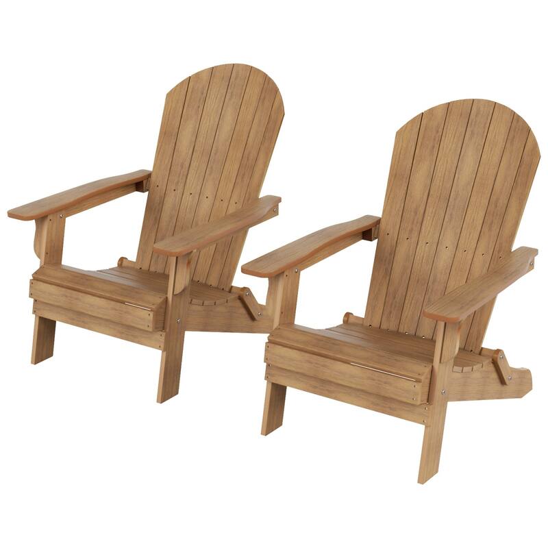 Vineyard HIPS Outdoor Folding Eco-Friendly All Weather Seashell Adirondack Chair (Set of 2)
