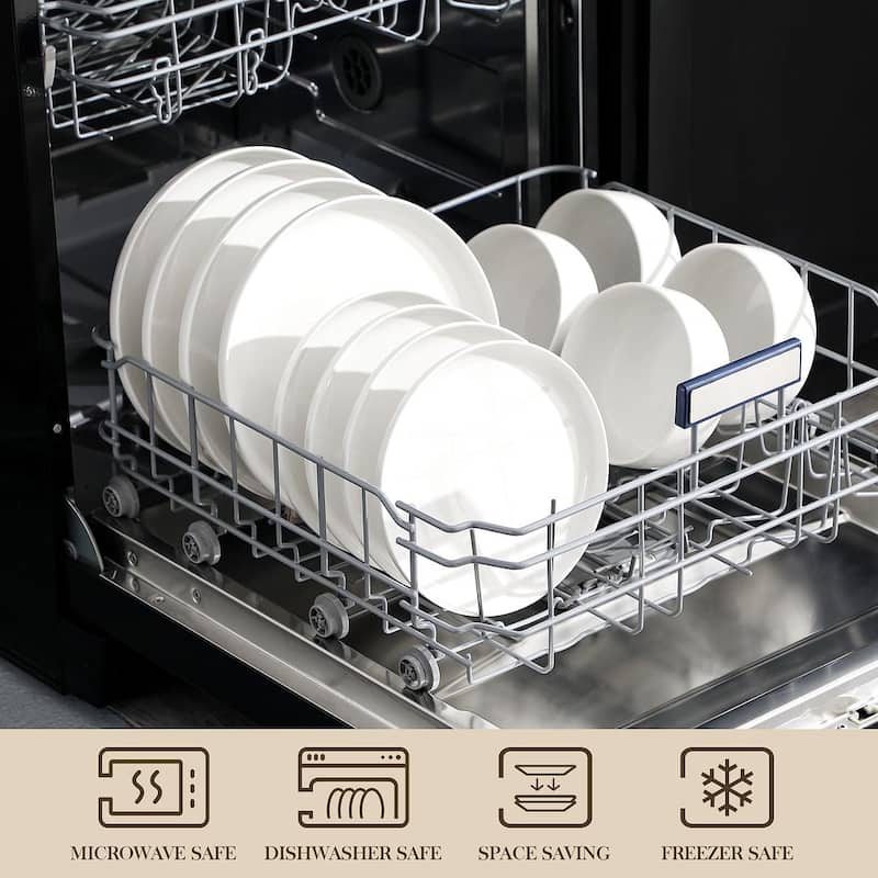 MALACASA LUNA 12-piece Porcelain Dinnerware Set (Service for 4)