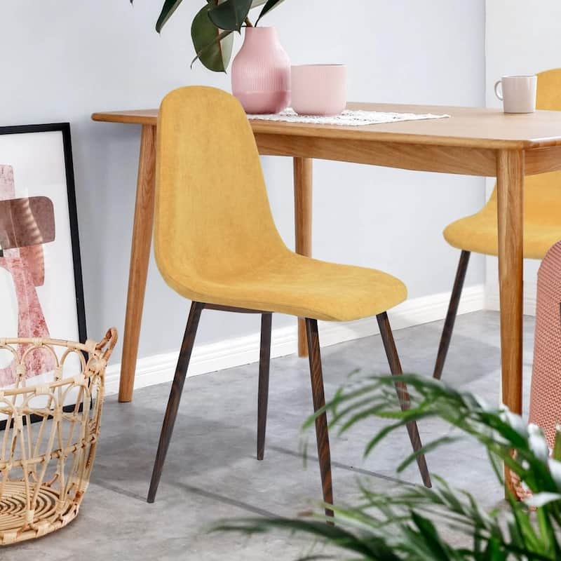 HomyLin Dining Chair Set of 4 Upholstered Fabric Low Back Armless