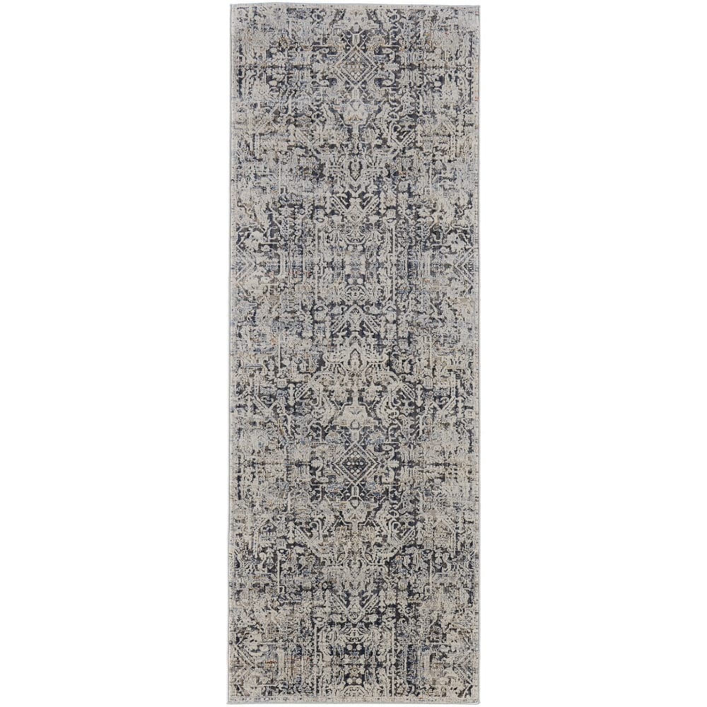 Grand Bazaar Frencess Machine Made Distressed Transitional Area Rug