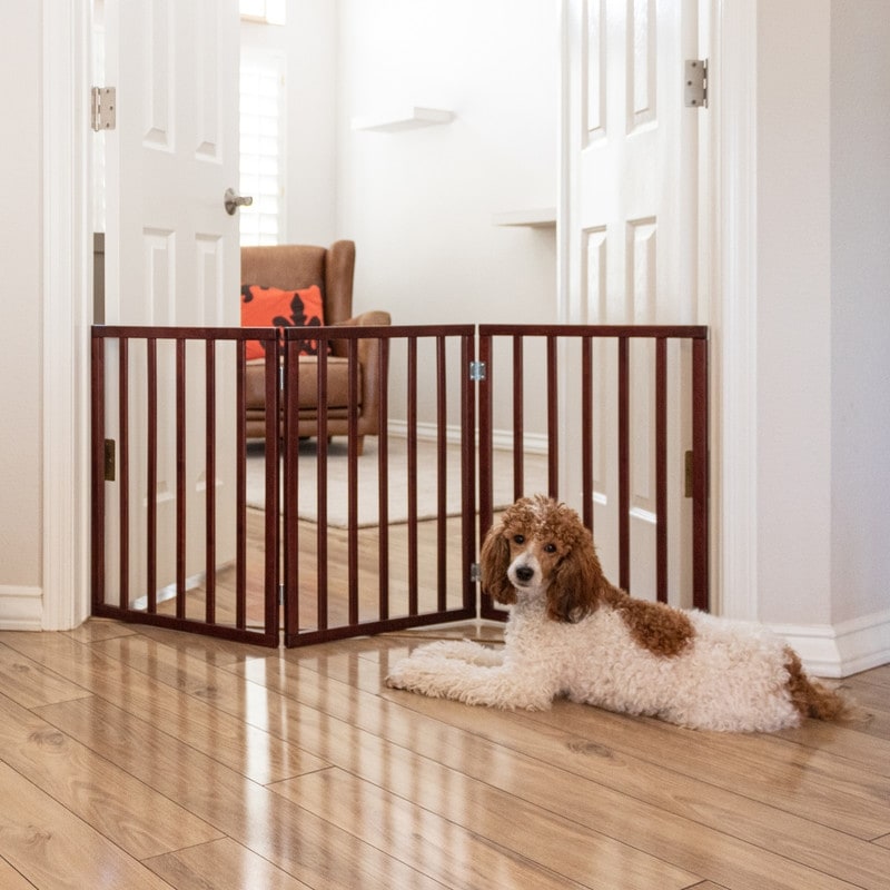 Best Freestanding Hard Wood Folding Pet Gate Indoor Dog Fence