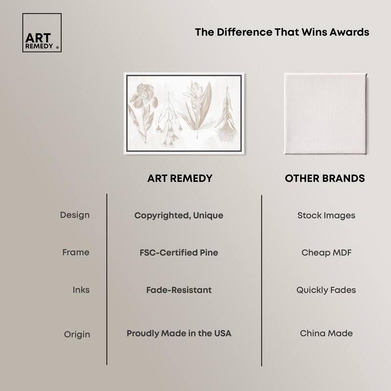 White Pressed Flora Canvas by Art Remedy