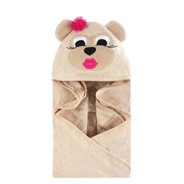 slide 1 of 1, Hudson Baby Infant Girl Cotton Animal Hooded Towel, Miss Monkey, One Size - Miss Monkey - One Size One Size - Miss Monkey