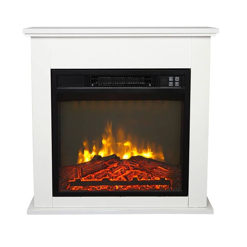 ZOKOP 1400W 18" Wood Cabinet Electric Fireplace Infrared Heater with Remote Control