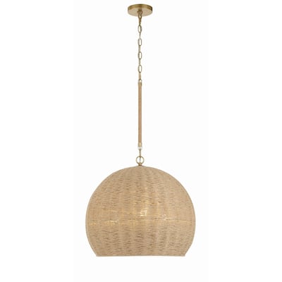 Jace 3 Light Soft Gold Pendant - 20"W x 18"H