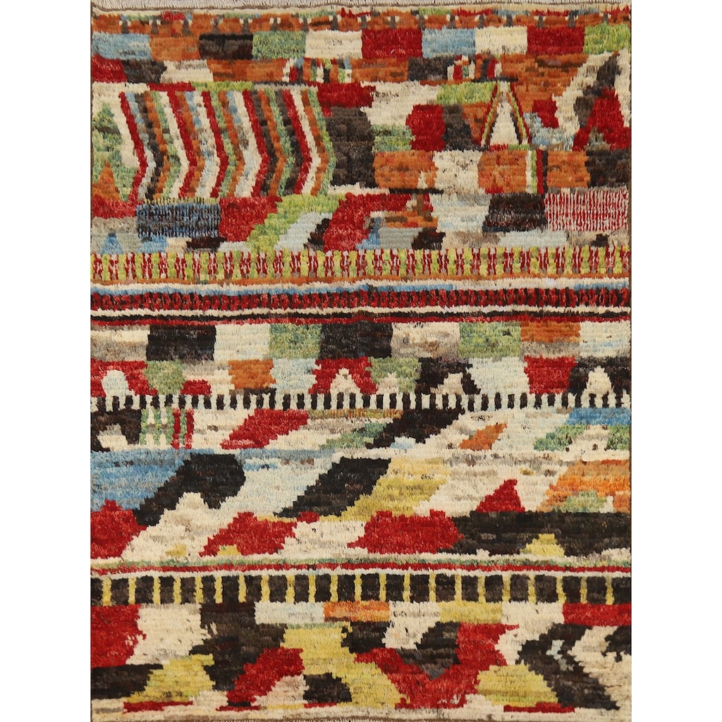 Moroccan Oriental Rug Handmade Modern Wool Carpet - 5'2" x 6'5"