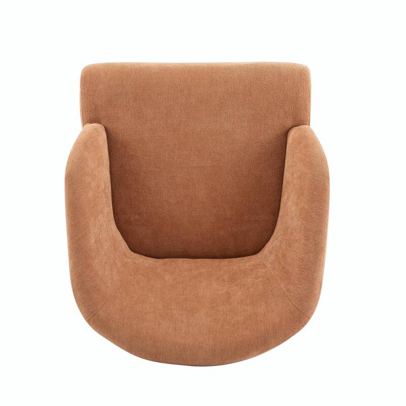 Modern Accent Chair with Round Back & Wooden Legs