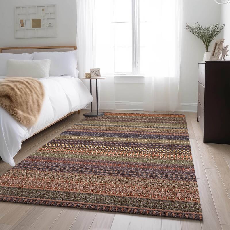 Premium Washable Super Soft Boho Stripes Mayfield Rug - Paprika - 2' 6" x 3' 10" - Rectangle