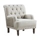 preview thumbnail 1 of 9, Flavie Textured Fabric Accent Chair Beige
