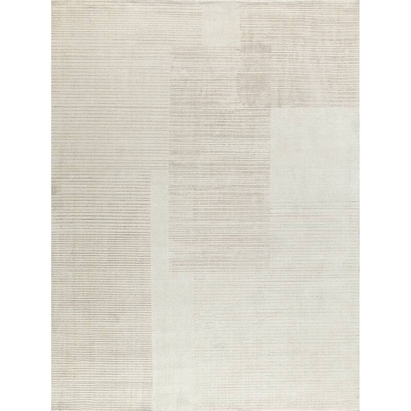 Cantori Handmade Wool/Bamboo Silk in Ivory/Light Beige Area Rug