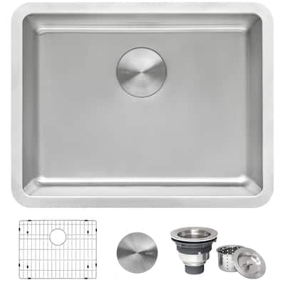 Ruvati 23-inch Undermount Kitchen Sink 16 Gauge Stainless Steel Single Bowl - RVM5908 - 23" X 18"