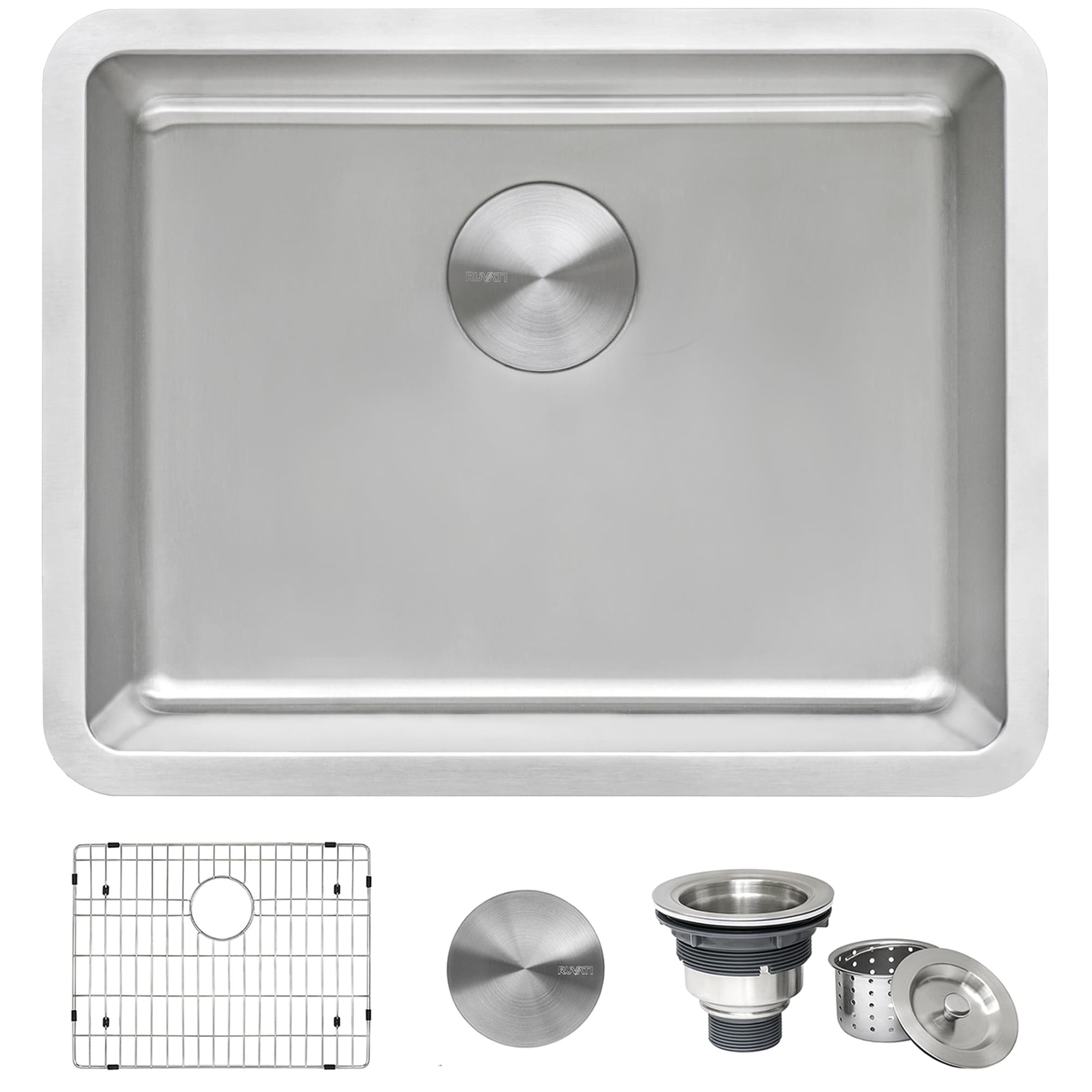 Ruvati 23-inch Undermount Kitchen Sink 16 Gauge Stainless Steel Single Bowl - RVM5908 - Silver - 23" X 18"
