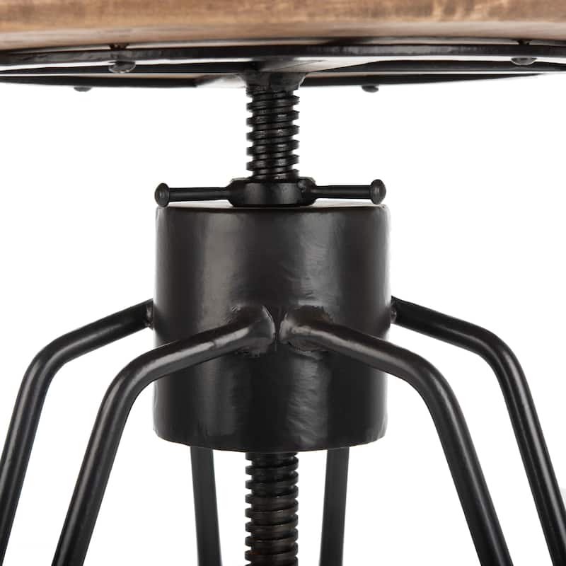 SAFAVIEH Victorine 23-inch Inch Swivel Counter Stool Natural / Black - 18" x 18" x 23.5" - 16Wx16Dx24H