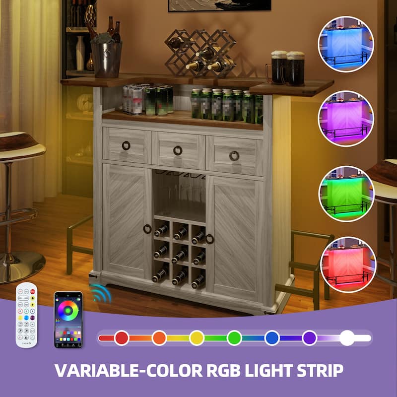 Home Bar Unit, 2 -Tier Liquor Bar Table